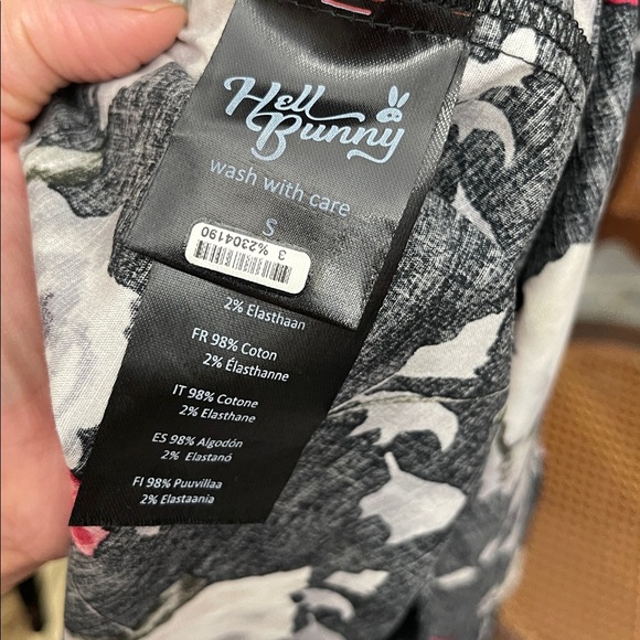 NWOT 🖤 Hell Bunny Rose Print Rockabilly Dress | Pin Up Dress Size Small - Picture 4 of 6